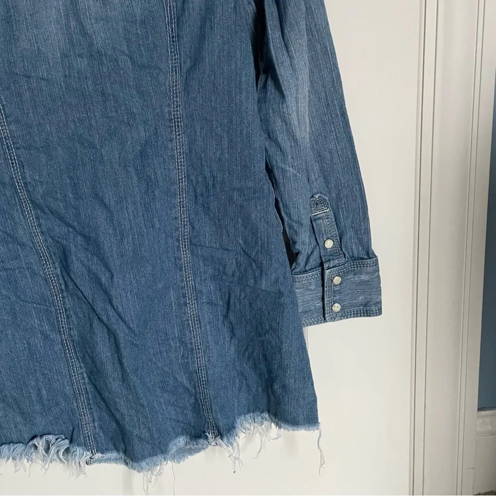 True Religion Rocky western denim chambray shirt Dress 29120 - Picture 11 of 14